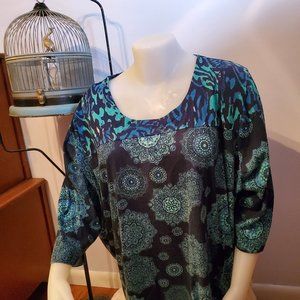 Ulla Popken 32/34 Blue & Aqua Top